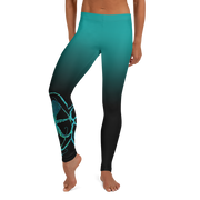 Teal Octopus 2 Gyotaku Leggings